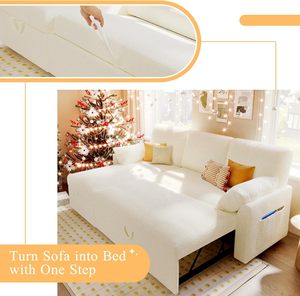 Sala de estar Sofá <span class=keywords><strong>cama</strong></span> <span class=keywords><strong>blanco</strong></span> 2 en 1 Sofá extraíble <span class=keywords><strong>Cama</strong></span> Almacenamiento Chaise Sleeper Sofá con <span class=keywords><strong>cama</strong></span> extraíble - Product Image 6
