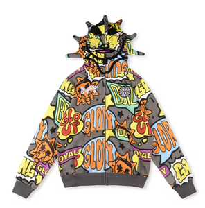 Xu Hướng Chất Lượng Hàng Đầu 100% Cotton Glo Gang Zip up Hoodies Áo Nỉ Thời Trang Đường Phố Bộ Đồ Thể Thao Nặng Glo Gang Hoodie Cho Nam Giới - Product Image 3