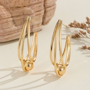 Boucles d'oreilles rétro électroplaquées or Jingciren Boutique, haut de gamme, pour femmes, élégantes, avec emballage cadeau - Product Image 4