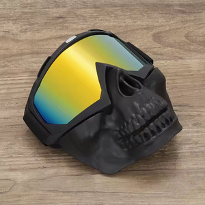 Masque de protection ventilé en polycarbonate pour le visage, coupe-vent et anti-UV, avec lunettes intégrées, idéal pour le motocross et les activités de plein air - Product Image 2
