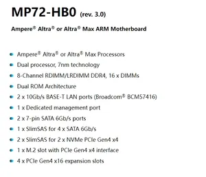 Para Gigabyte (rev.3.0) Placa base Ampere Altra o Altra Max procesadores <span class=keywords><strong>DDR4</strong></span> probado bien Bofore envío MP72-HBO - Product Image 3