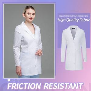 Uniforme de hospital de enfermería al por mayor Unisex desechable 100% algodón adultos ropa de trabajo blanco laboratorio mujer Scrub Doctor bata blanca - Product Image 2