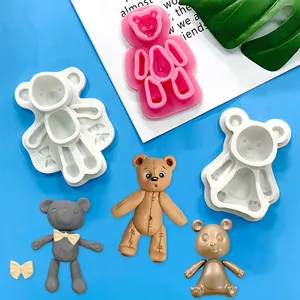 Molde de silicona con forma de oso 3D para proyectos de elaboración de Chocolate, cortador de galletas para hornear, regalo