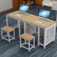 Chaise et bureau d'ordinateur simple ou double en acier au design contemporain pour l'école ou la formation multimédia Salle informatique