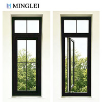 Ventana Abatible de Aluminio NFRC Personalizada, Ventanas de Triple Vidrio con Rotura de Puente Térmico de Alta Eficiencia Energética