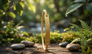 Pulsera de Oro de Diseño DIVYORO para Mujer con Patrón de Corte de Diamante, Chapada en Oro Premium, para Novias, Bodas y Fiestas - Product Image 3
