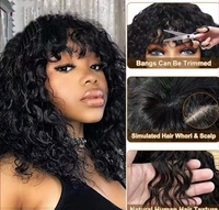 Vente en gros perruque de couleur naturelle faite à la machine de 8 à 16 pouces cheveux vierges cuticule alignée vague d'eau perruque de cheveux humains fabriquée à la machine
