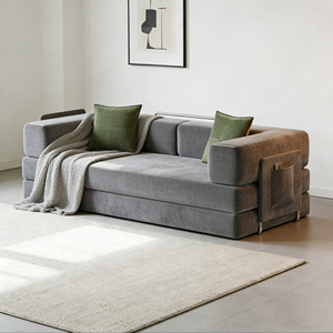 Sofá Cama Convertible de Lujo Moderno Directo de Fábrica con Esponja 32D y Tela de Rizo, Venta al por Mayor Barata <span class=keywords><strong>para</strong></span> Espacios Pequeños - Product Image 3