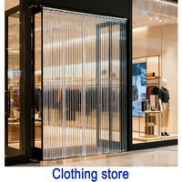 Rouleau de rideaux de porte en plastique transparent PVC, 164 pieds de long x 8 pouces de large x 0,08 pouces d'épaisseur, pour entrées de marché et garages