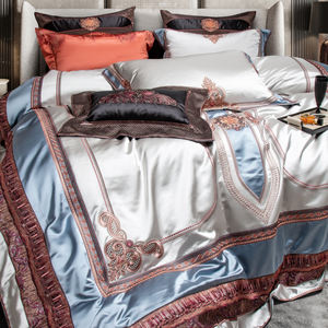 Zonnige Textiel Hoogwaardig Op Maat Gemaakt Effen Satijn Jacquard 600TC Katoenen Lakens Beddengoed Set Luxe Hotel Europees-Amerikaans - Product Image 2