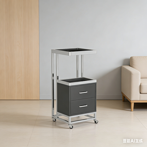 รถเข็นอุปกรณ์เสริมสวยเคลื่อนที่ 4 ล้อ ขนาดเล็ก ยี่ห้อ Iron Salon รุ่น Specialized พร้อมชั้นวางเก็บของ ดีไซน์ทันสมัย - Product Image 3