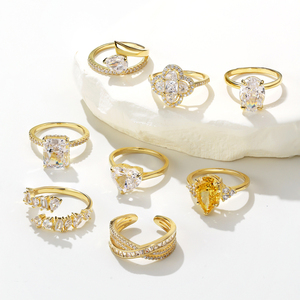 Radiance Golden Fine Fashion Rings Jewelry S925 Plata 18K Chapado en <span class=keywords><strong>oro</strong></span> Mujeres 5A 8A Cubic Zirconia Dress Up Wedding Nupcial Ring - Product Image 2