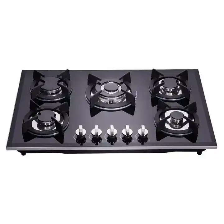 Wholesale price Tempered Glass Kitchen Appliance 5 Burnesr Built in Gas Hob Built in Gas Stove Glass Cooking Stove
