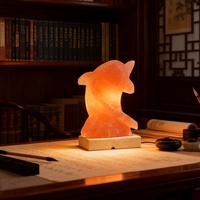 Lampe en sel rose de l'Himalaya pur avec base en bois poli pour salle à manger, salle de bain, halothérapie, massage, amélioration de l'ambiance