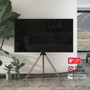 2023 Neueste Design Schlafzimmer möbel Minimalist Staffelei Stativ Studio Holz Ecke TV Boden montage Stand Bois 3 Beine für 65 Zoll