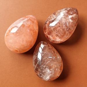 Cuarzo de Fuego Natural Pulido de Alta Calidad al por Mayor, Piedra Energética de Cristal Curativo en Forma de Huevo para Regalos de Navidad y Halloween - Product Image 5