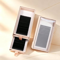 Boîtes à cils vides pour extensions de cils, en carton transparent, avec plateau, personnalisables avec logo, pour DIY, emballage de grappes de cils
