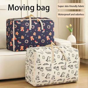 Grand sac de rangement souple en tissu laminé tissé avec fermeture éclair, résistant à l'humidité, pour couettes et vêtements, idéal pour le voyage et la maison - Product Image 3