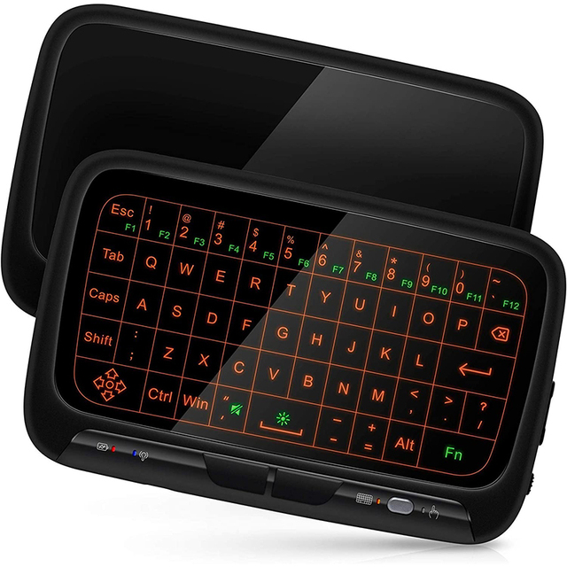 2.4Ghz Mini Wireless Keyboard Touchpad Combo Backlit Rechargeable Full Screen Remote Control Keyboard for TV Box PC