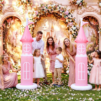 Château Gonflable Princesse Personnalisé en PVC, Vente en Gros Direct Usine, 190cm, Décoration de Fête d'Anniversaire pour Enfants, Accessoire Photo, Cour