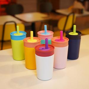 Custom logo 12oz Insulated Stainless Steel Tumbler with Leak Proof Flexible Straw Kids Travel Water Bottle for Back to School - Product Image 6