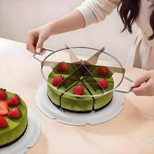 Diviseur de gâteau en acier inoxydable de qualité alimentaire 3/4/5/6/7/8/9/10 tranches, coupe-pizza, coupe-mousse <span class=keywords><strong>basque</strong></span>, coupe-crêpes, outils à gâteau pour la maison - Product Image 2