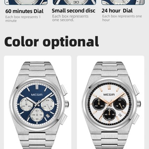 Relojes Megir 8402 para Hombre, Reloj de Cuarzo de Acero Inoxidable de Lujo, Resistente al Agua 5 ATM - Product Image 6