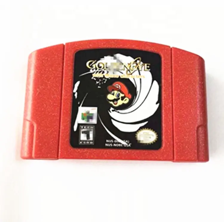 Red game cartridge GOLDENEYE with Mario Characters for N64 game card dragon ball kart