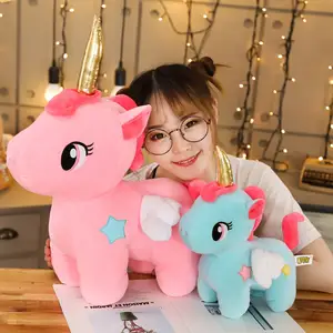 Jouet en peluche licorne douce pour bébé et enfants, oreiller de couchage apaisant, poupée en peluche pour animaux, cadeau d'anniversaire pour filles et enfants