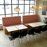 Chaises de café en marbre pour restaurant avec ensemble de table, banquette et mobilier de table