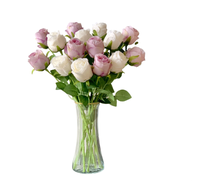 Realistische Rosen Künstliche Seidenblumen-Bouquets Handgefertigte Natürliche Arrangements Hochwertige Bionische Dekoration 50cm für Restaurants