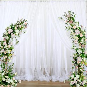 <span class=keywords><strong>Rideau</strong></span> <span class=keywords><strong>de</strong></span> fond <span class=keywords><strong>en</strong></span> tulle blanc pour fêtes et mariages, 3m x 2,4m, rideaux <span class=keywords><strong>de</strong></span> fond transparents pour <span class=keywords><strong>douche</strong></span> nuptiale, fête d'anniversaire, baby shower - Product Image 2
