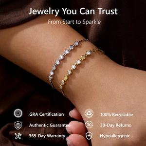 กำไลข้อมือเพชรโมอิสซาไนต์ VVS GRA ของ Loved Creations รุ่น Inspirational Morris Code MAMA ชุบทองคำขาวสำหรับผู้หญิง - Product Image 4