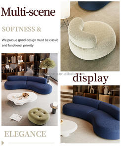 ชุดโซฟาแบบบีบอัดสองที่นั่งเฟอร์นิเจอร์ห้องนั่งเล่นผ้า Foshan ทนทานเป็นมิตรกับสิ่งแวดล้อมความหนาแน่นสูงปรับแต่งดีไซน์ทันสมัย - Product Image 2