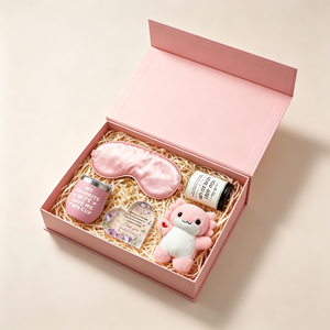 Custom Logo 5 in 1 Pink <b>Gift</b> Box <b>Set</b> with Eye Mask Plush Toy Candle and Cup For <b>Girls</b> Valentine's Day - Product Image 1