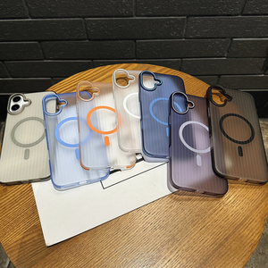Étui de téléphone de bagage transparent à rayures ondulées pour <span class=keywords><strong>iPhone</strong></span> 12 <span class=keywords><strong>13</strong></span> 14 15 16 <span class=keywords><strong>Pro</strong></span> <span class=keywords><strong>Max</strong></span> couverture magnétique de charge sans fil - Product Image 1