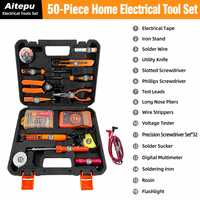 Juego de Herramientas de Soldadura de 47 Piezas, Estuche de Almacenamiento Portátil, Kit de Reparación, Bricolaje, Electrónica, Mantenimiento del Hogar