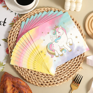 Unicorn Printed Paper Napkins 330mmx330mm For Birthday Party Decorations Disposable Towels - Product Image 2