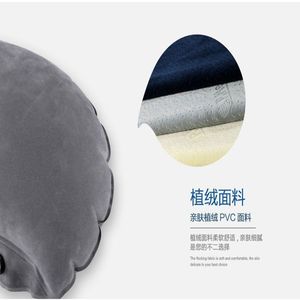 Inflatable Travel <b>Pillow</b> U <b>Shape</b> Grey 28x24x10cm Portable Neck Support for Car Use - Product Image 4