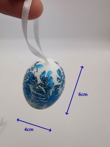 Paasei, 6cm metaalachtige hangende paasei, 6 stuks in PET-doos - Product Image 5