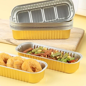 ถาดอบเค้กขนาดเล็กทำจากอลูมิเนียมฟอยล์แบบ RE3G พร้อมฝาปิดถ้วยอลูมิเนียมฟอยล์แบบใช้แล้วทิ้งขนาด6.8ออนซ์ถ้วยเค้กมินิคัพเค้กทรงสี่เหลี่ยมผืนผ้า - Product Image 5