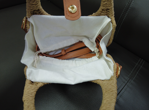 Borsa da <span class=keywords><strong>donna</strong></span> estiva da spiaggia borsa da Shopping fatta a mano in paglia borsa da viaggio in paglia mini borsa - Product Image 6