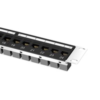 Panel Patch Jaringan UTP CAT6 1U 24 & 48 Port RJ45 dengan Kabel Komunikasi Back Bar