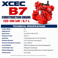 Moteur diesel Cummins d'origine 168-296 ch B7 6,7 L 6 cylindres en ligne turbocompressé refroidi par intercooler pour camions et excavateurs de moyenne taille