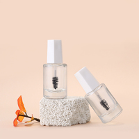 Flacon de vernis à ongles en plastique transparent de 11 ml avec bouchon à brosse spirale, étanche et vide