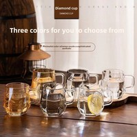 Tasse en verre de style Ins haut de gamme avec poignée pour la maison salon boire petit cadeau-pour café au lait en gros