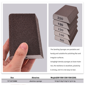 70*100mm Wet &amp; Dry Foam <strong>Sand</strong> <strong>Block</strong> Double-sided Arc Beveled Edge Hand Abrasive Sponge Sanding <strong>Block</strong> for Wood Metal Stone Buffing - Product Image 4