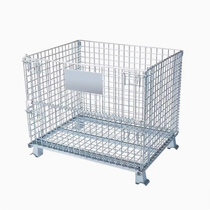 กรงเหล็กแบบพับได้สำหรับใช้ในโกดังสินค้ามีความปลอดภัยสูงพับเก็บได้กรงลวดตาข่ายสำหรับเก็บของในคลังสินค้า - Product Image 1