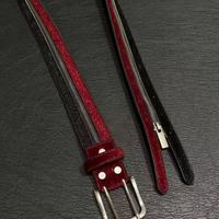 Ceinture vintage en velours rouge et cuir, style punk, avec fermeture éclair robuste et boucle ardillon, accessoire de taille tendance