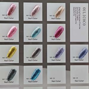 2025 été chaud 12 couleurs étincelle <span class=keywords><strong>dessin</strong></span> paillettes Gel couleur changeante haute Pigment imbiber miroitant platine Gel vernis - Product Image 1